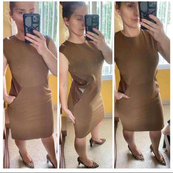 Lafayette 148 shift style crew neck dress with pockets - Picture 5 of 17